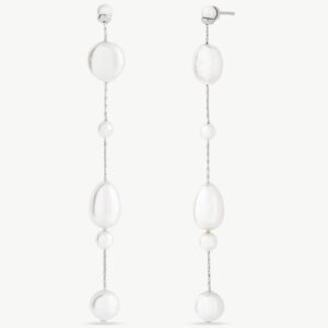 Pendientes de perla elegantes en plata – Santacreu Store