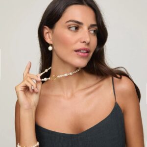 Collar de perla elegante en plata – Santacreu Store