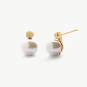 Pendientes Perla 8mm Dorados Aura en acero – Santacreu Store