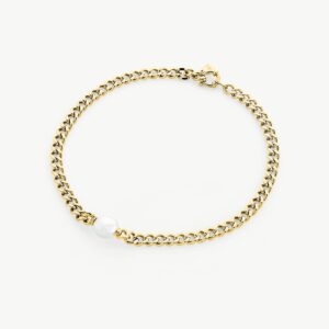 Collar de perla elegante en acero – Santacreu Store
