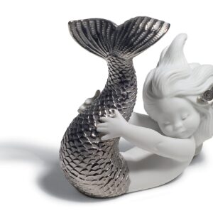 Figura sirena Jugando con el mar. Lustre plata – Santacreu Store