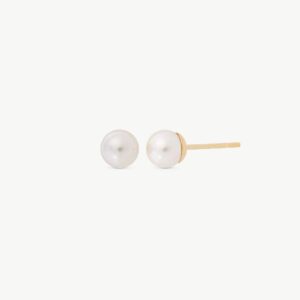 Pendientes Dorados Perla 4mm Lyra – Santacreu Store