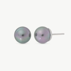 Pendientes Perla 8mm Gris Lyra – Santacreu Store