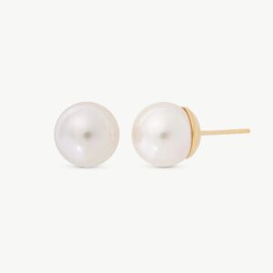 Pendientes Dorados Perla 8mm Lyra – Santacreu Store
