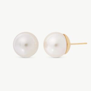 Pendientes Dorados Perla 10mm Lyra – Santacreu Store
