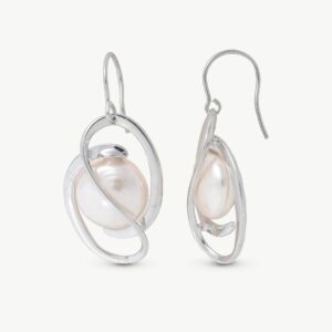 Pendientes Perla Córcega en plata – Santacreu Store