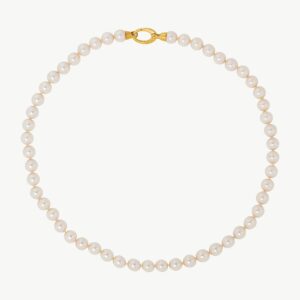 Collar de perla elegante en plata - 45 cm - 8 mm – Santacreu Store