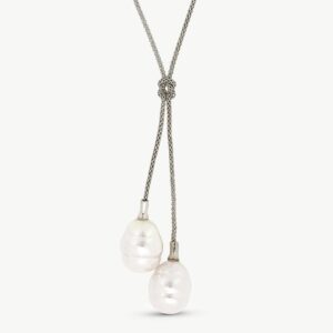 Collar de perla elegante en plata – Santacreu Store