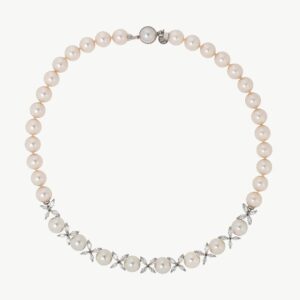 Collar de perla elegante en plata – Santacreu Store