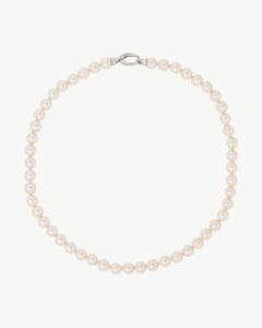 Collar de perla elegante en plata – Santacreu Store