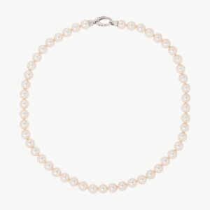 Collar de perla elegante en plata – Santacreu Store