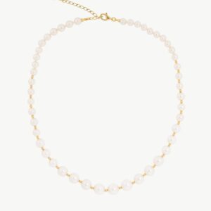 Collar de perla elegante en plata – Santacreu Store