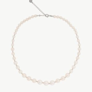 Collar de perla elegante en plata – Santacreu Store