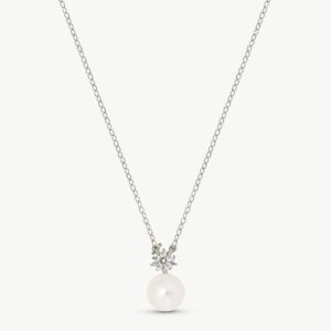 Collar de perla elegante en plata – Santacreu Store