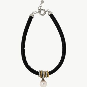 Collar de perla elegante en plata – Santacreu Store
