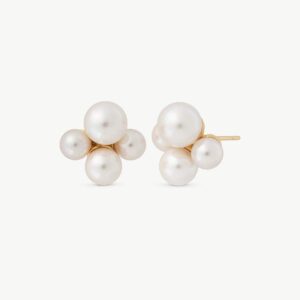 Pendientes Perlas Dorados Arpegio en plata – Santacreu Store
