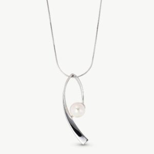 Collar de perla elegante en plata – Santacreu Store