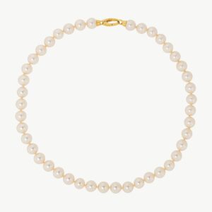Collar de perla elegante en plata - 45 cm – Santacreu Store
