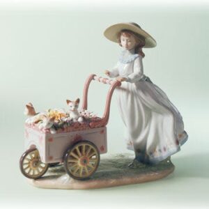 NIÑA CON FLORES Y GATOS – Santacreu Store