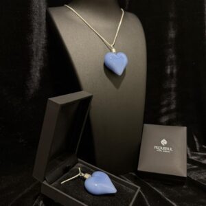 Colgante Corazón Azul de Cristal de Borosilicato – Santacreu Store