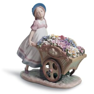 Figura niña Con flores al mercado – Santacreu Store