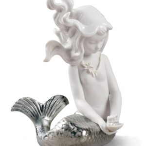 Figura Sirena con brazos al costado. Lustre plata – Santacreu Store