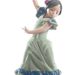 Figura Bailaorita con los brazos arriba. Azul – Santacreu Store