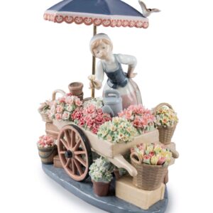 Escultura mujer El puesto de flores – Santacreu Store