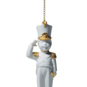 Adorno de Navidad Soldadito saludando. Lustre oro – Santacreu Store