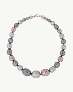 Collar de perla elegante en plata – Santacreu Store