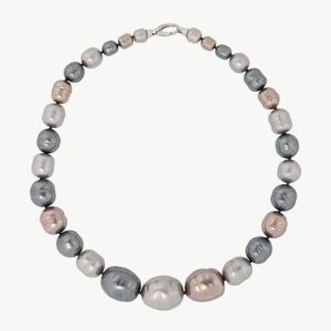 Collar de perla elegante en plata – Santacreu Store