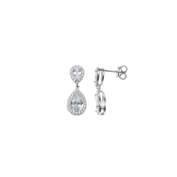 Pendientes de plata con circonitas elegantes – Santacreu Store