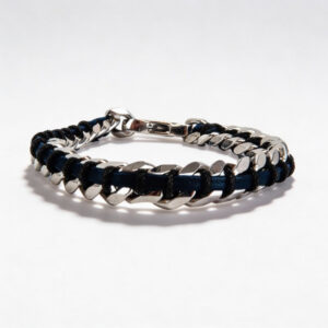 Pulsera "Stratford" Negro Steel Vegan leather | Olliver Abbott – Santacreu Store