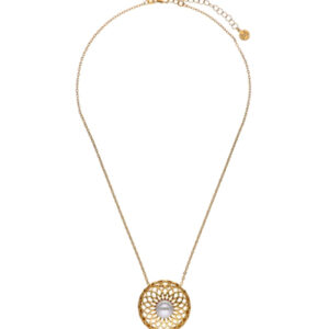Collar Etna en plata dorada y perla redonda 42cm – Santacreu Store