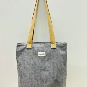 Bolsa Tote Pana Gris La Matilda